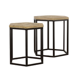 Adger 2-piece Hexagonal Nesting Tables Natural and Black - 935844