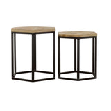 Adger 2-piece Hexagonal Nesting Tables Natural and Black - 935844