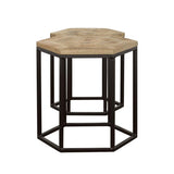 Adger 2-piece Hexagonal Nesting Tables Natural and Black - 935844