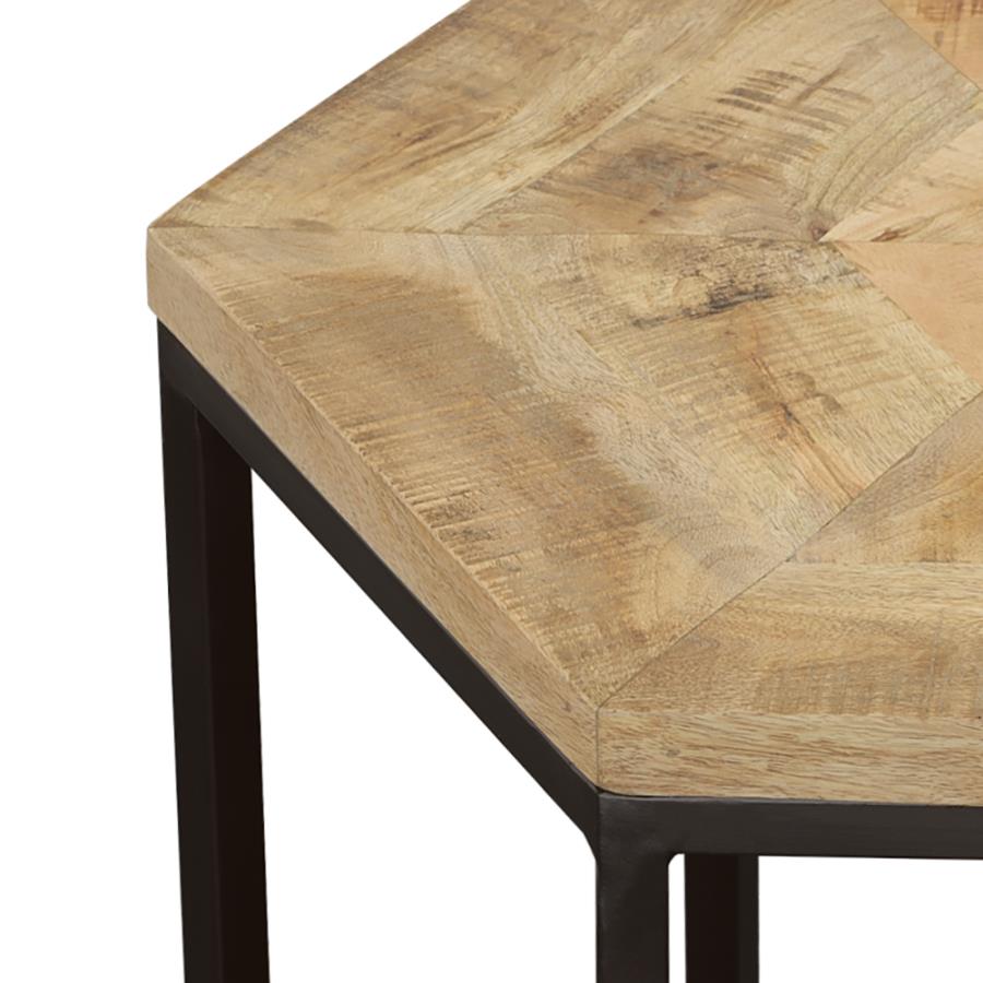 Adger 2-piece Hexagonal Nesting Tables Natural and Black - 935844