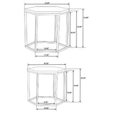 Adger 2-piece Hexagonal Nesting Tables Natural and Black - 935844