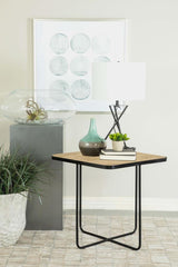 Elyna Square Stone Top Accent Side Table Beige - 935855
