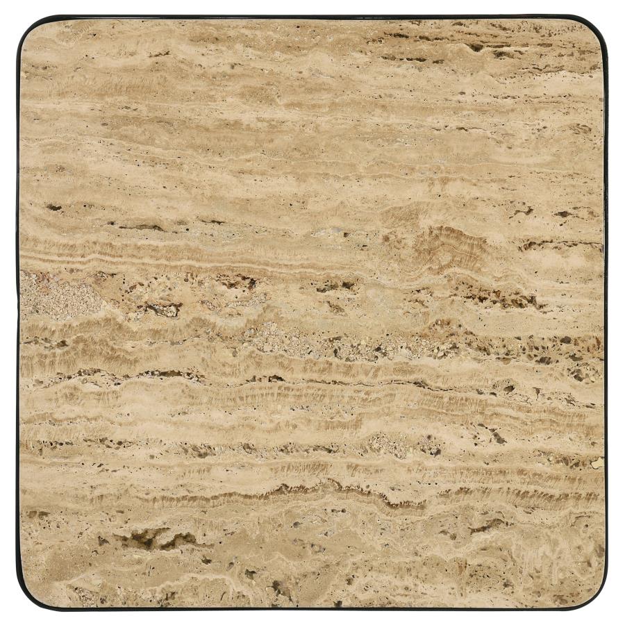 Elyna Square Stone Top Accent Side Table Beige - 935855