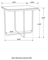 Elyna Square Stone Top Accent Side Table Beige - 935855