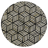 Xenia Round Bone Inlay Accent Side Table White and Gold - 935878