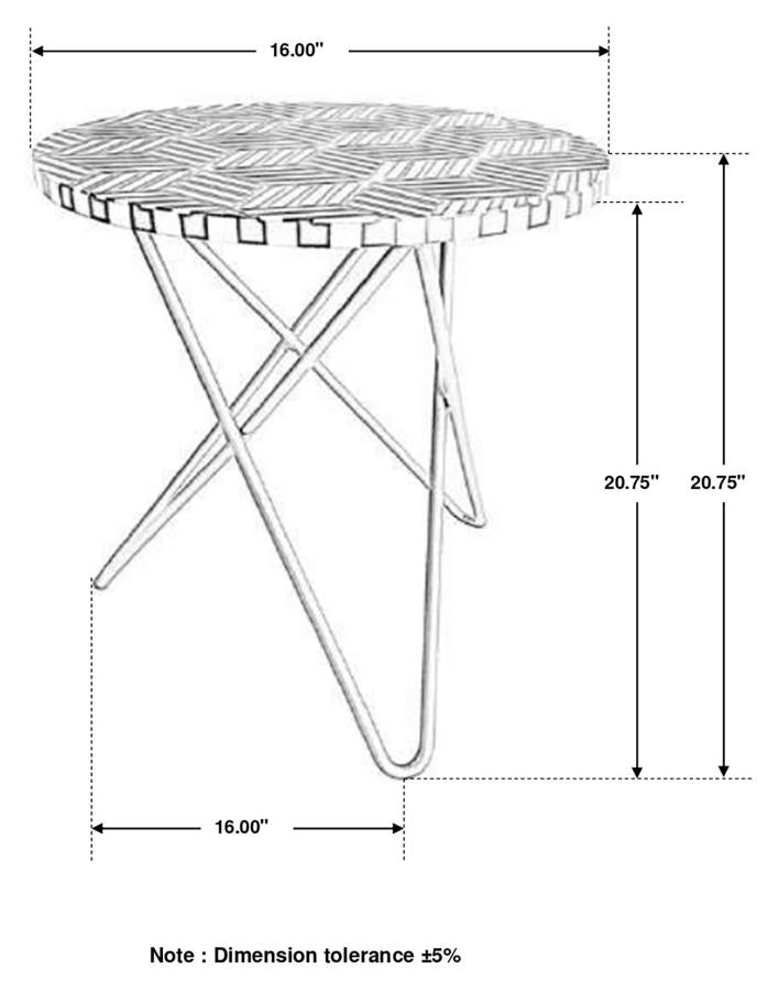 Xenia Round Bone Inlay Accent Side Table White and Gold - 935878