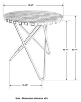 Xenia Round Bone Inlay Accent Side Table White and Gold - 935878