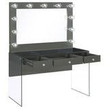 Afshan 3-drawer Vanity Set with Lighting Grey High Gloss - 935923