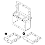Afshan 3-drawer Vanity Set with Lighting Grey High Gloss - 935923
