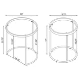 Maylin 2-piece Round Glass Top Nesting Table Set Gold - 935936