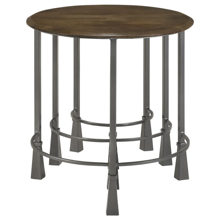 Deja 3-piece Round Nesting Table Set Natural and Gunmetal - 935971