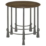 Deja 3-piece Round Nesting Table Set Natural and Gunmetal - 935971
