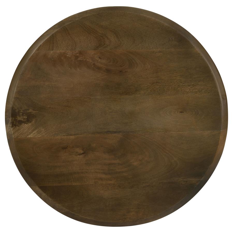 Deja 3-piece Round Nesting Table Set Natural and Gunmetal - 935971