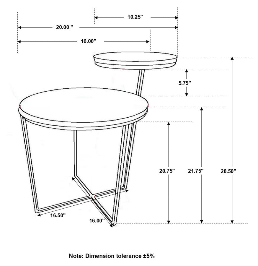 Yael Round Mango Wood Accent Side Table Natural and Gunmetal - 935980
