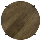 Axel Round Accent Table with Open Shelf Natural and Gunmetal - 935993