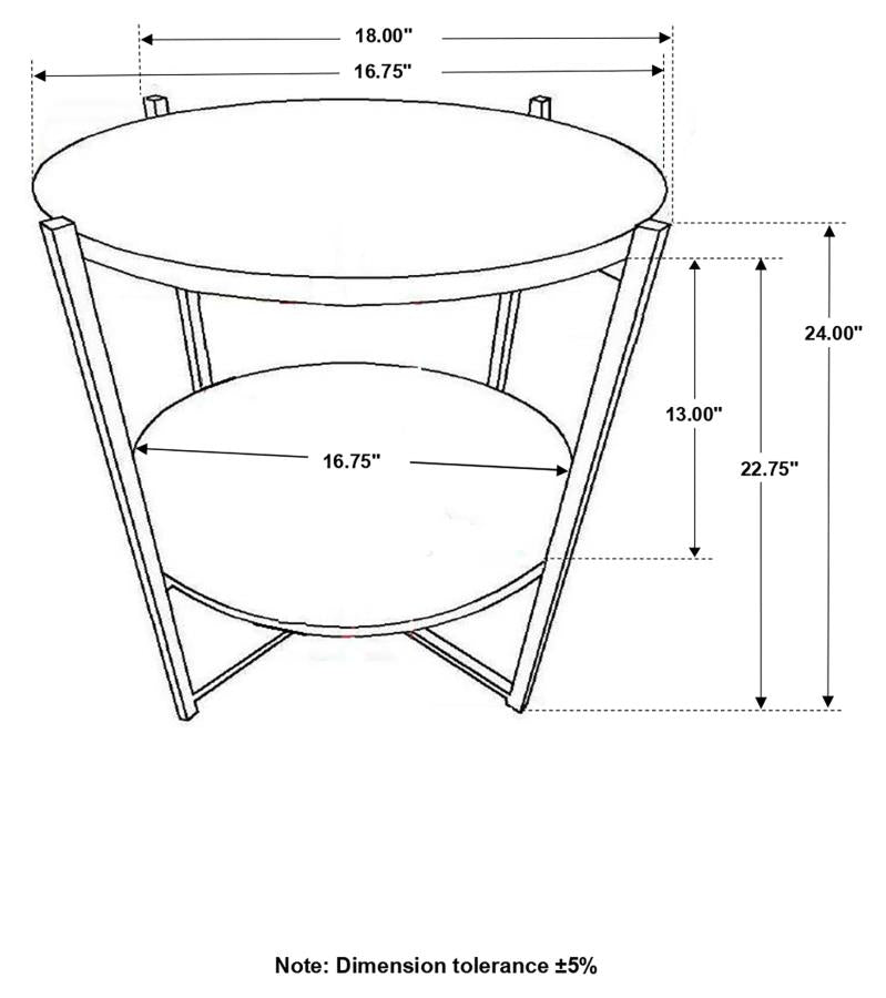 Axel Round Accent Table with Open Shelf Natural and Gunmetal - 935993