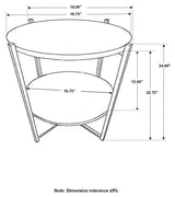 Axel Round Accent Table with Open Shelf Natural and Gunmetal - 935993