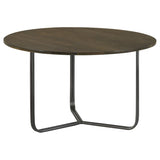 Yaritza Round Mango Wood Coffee Table Natural and Gunmetal - 935995