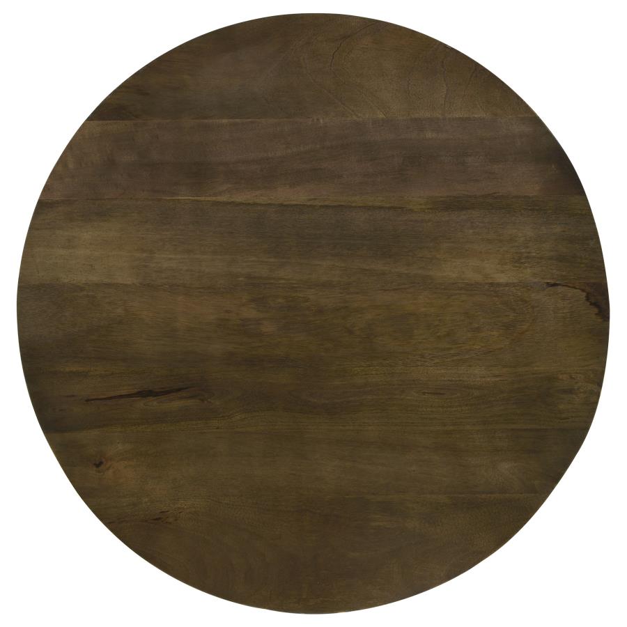 Yaritza Round Mango Wood Coffee Table Natural and Gunmetal - 935995