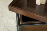 Ondrej Square Accent Side Table Removable Tray Dark Brown - 936007