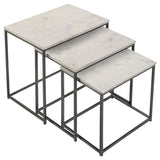 Medora 3-piece Marble Top Nesting Table Set White - 936016