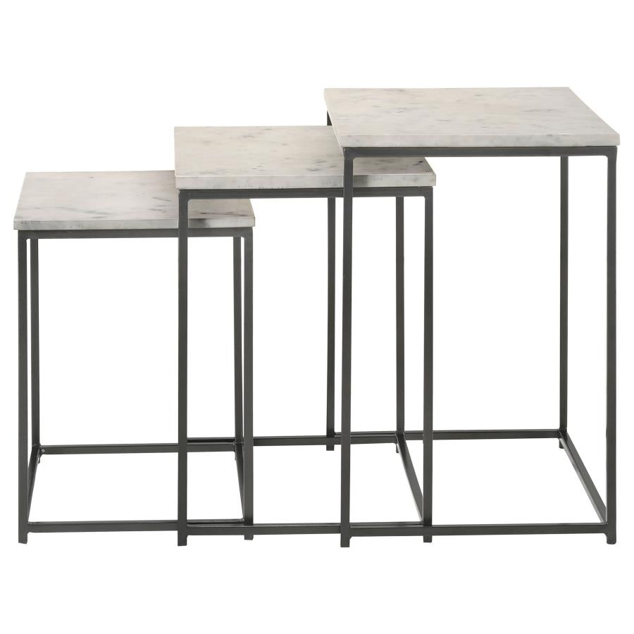 Medora 3-piece Marble Top Nesting Table Set White - 936016