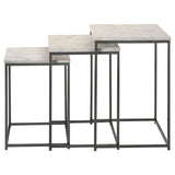 Medora 3-piece Marble Top Nesting Table Set White - 936016