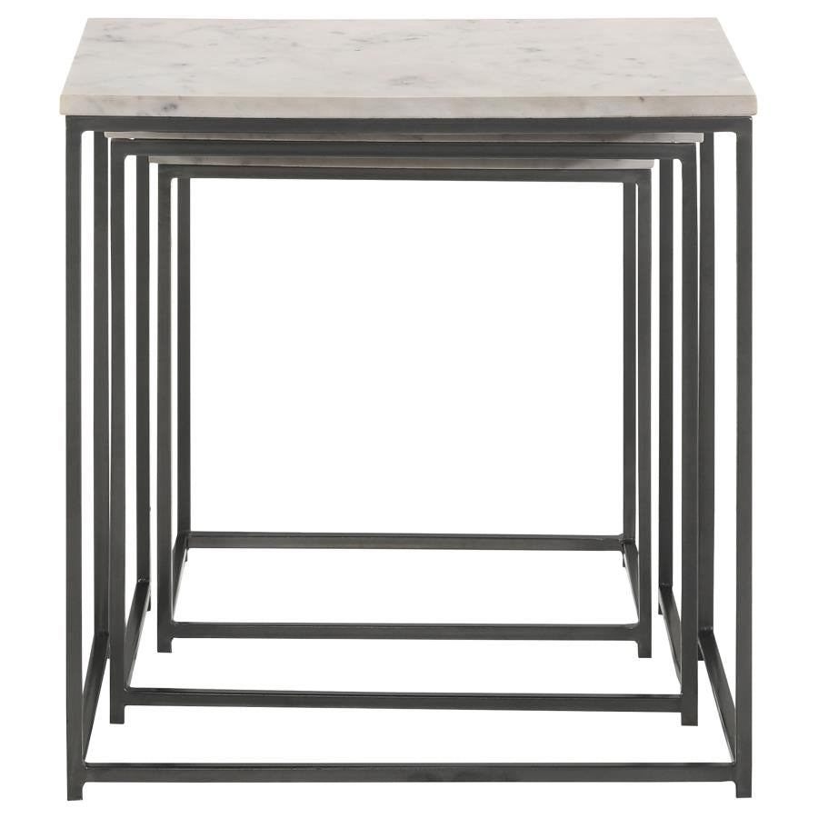 Medora 3-piece Marble Top Nesting Table Set White - 936016