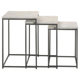 Medora 3-piece Marble Top Nesting Table Set White - 936016