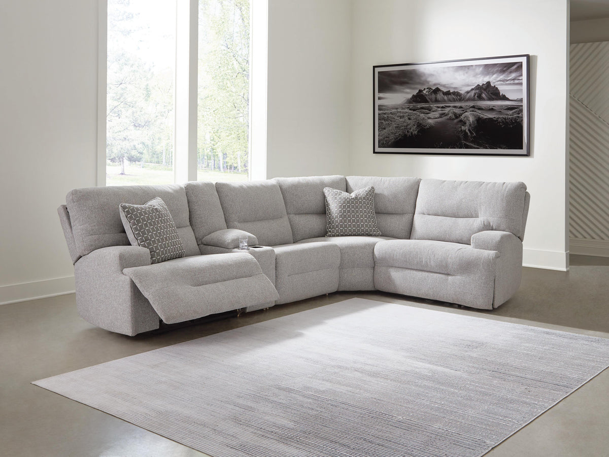 Acklen Place 5-Piece Power Reclining Sectional with Storage Console - 93605S19
