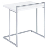 Dani Rectangular C-Shaped Sofa Side Table White High Gloss - 936118