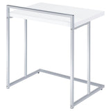 Dani Rectangular C-Shaped Sofa Side Table White High Gloss - 936118