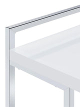 Dani Rectangular C-Shaped Sofa Side Table White High Gloss - 936118