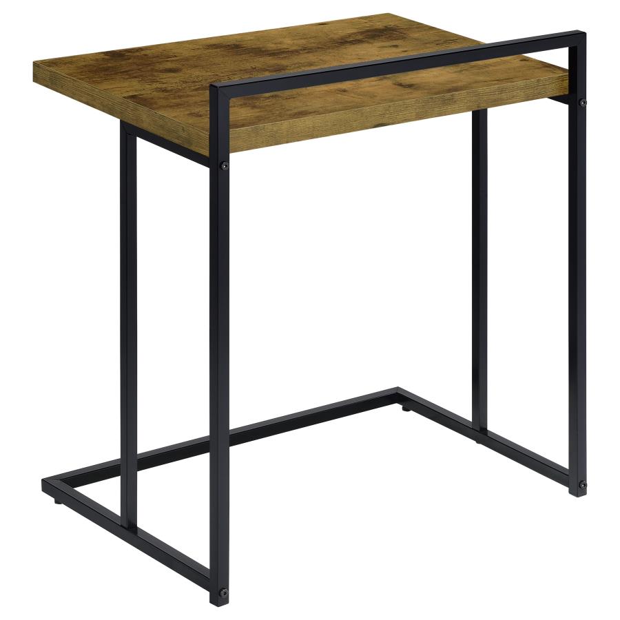Dani Rectangular C-Shaped Sofa Side Table Rustic Nutmeg - 936122