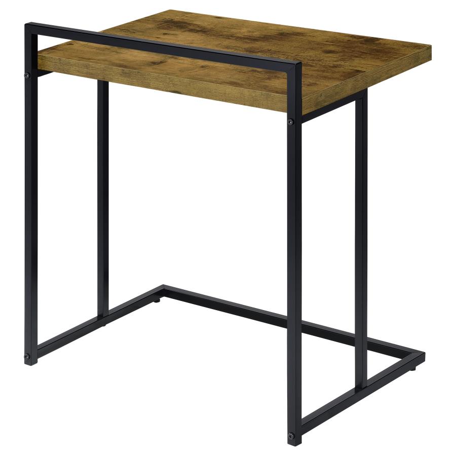 Dani Rectangular C-Shaped Sofa Side Table Rustic Nutmeg - 936122