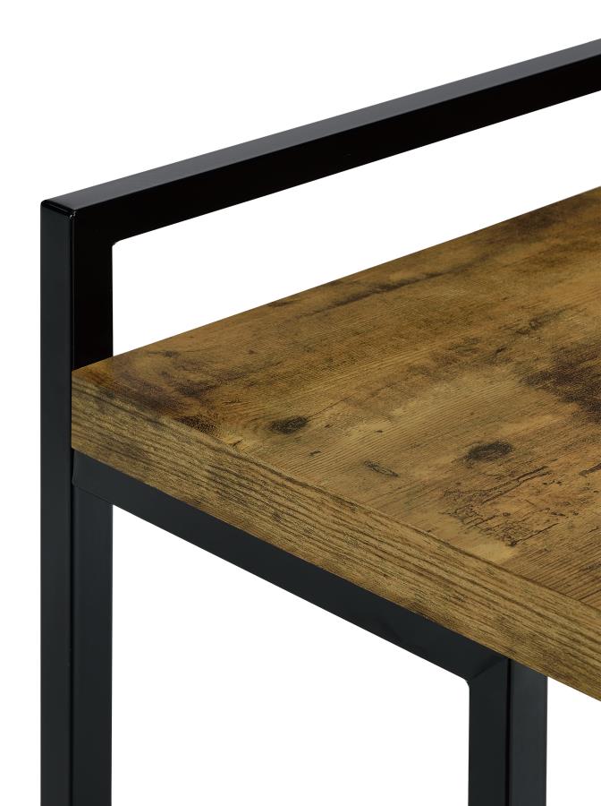 Dani Rectangular C-Shaped Sofa Side Table Rustic Nutmeg - 936122