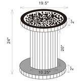 Dorielle Round Mirrored Acrylic Crystal Side Table Silver - 936125