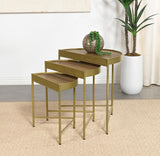 Tristen 3-Piece Demilune Nesting Table Brown and Gold - 936156