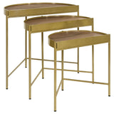 Tristen 3-Piece Demilune Nesting Table Brown and Gold - 936156