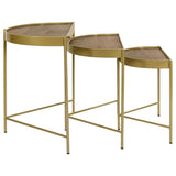 Tristen 3-Piece Demilune Nesting Table Brown and Gold - 936156