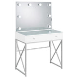 Eliza Vanity Set with Lighting & Stool White and Chrome - 936164