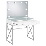 Eliza Vanity Set with Lighting & Stool White and Chrome - 936164