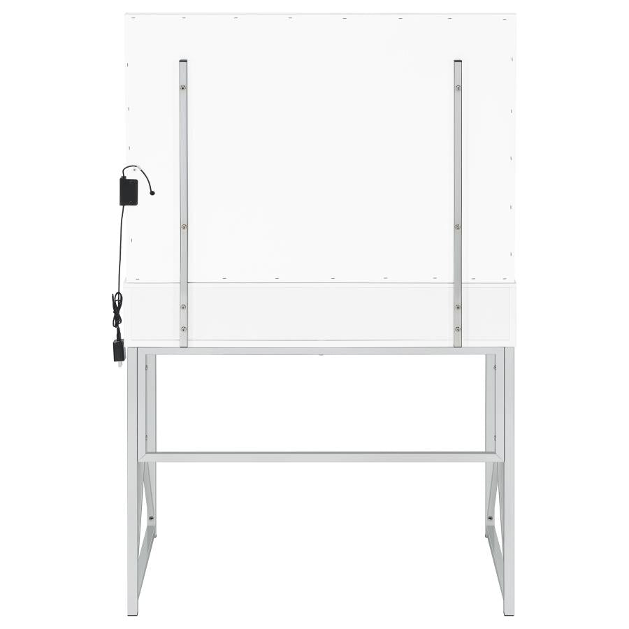 Eliza Vanity Set with Lighting & Stool White and Chrome - 936164