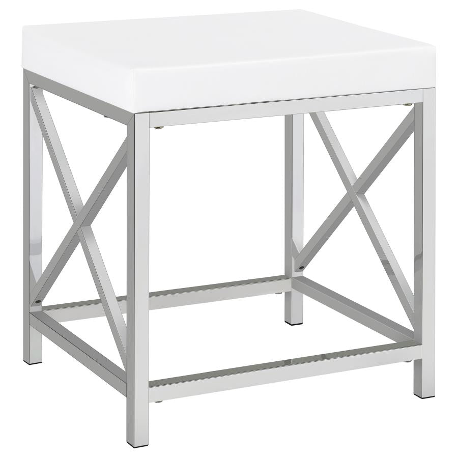 Eliza Vanity Set with Lighting & Stool White and Chrome - 936164