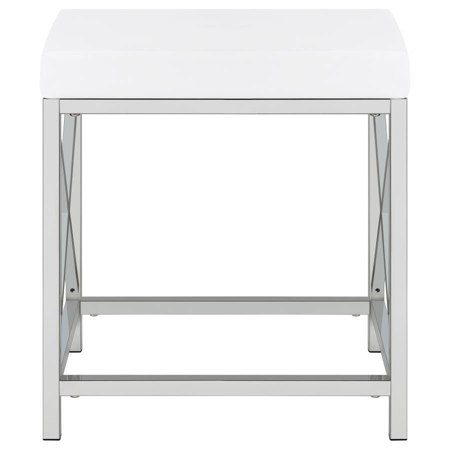 Eliza Vanity Set with Lighting & Stool White and Chrome - 936164