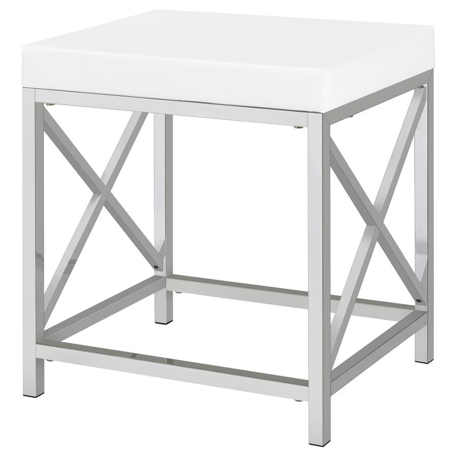 Eliza Vanity Set with Lighting & Stool White and Chrome - 936164