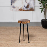 Keith Round Solid Tree Trunk Side Table Natural and Black - 936181
