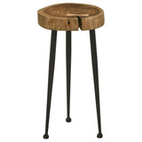 Keith Round Solid Tree Trunk Side Table Natural and Black - 936181