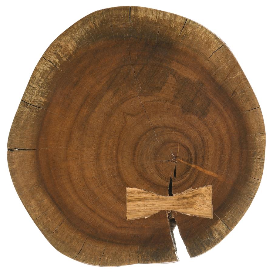 Keith Round Solid Tree Trunk Side Table Natural and Black - 936181