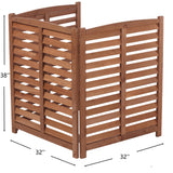 3 Panel Outdoor Wooden Air Conditioner Fence